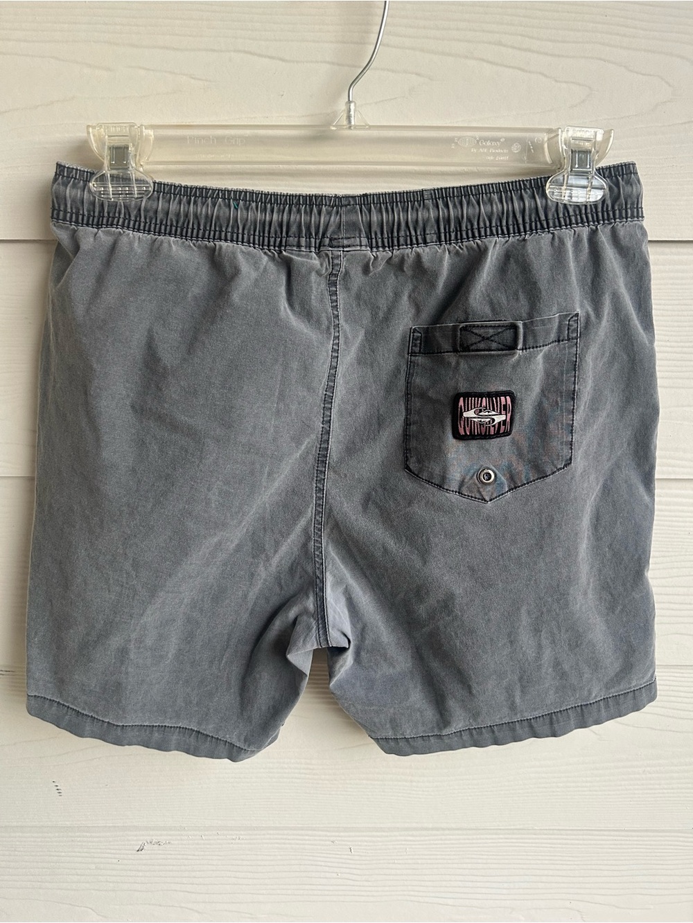 Quiksilver Men's‎ Gray Elastic-Waist Hybrid Swim Shorts